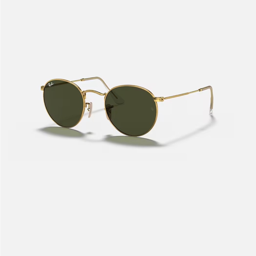 Ray Ban Round Metal Sunglasses RB3447 - Gold and green